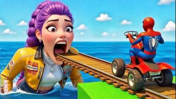 Spider Hero Quad Ride on Ocean Bridge - Magical Kids Adventure Story